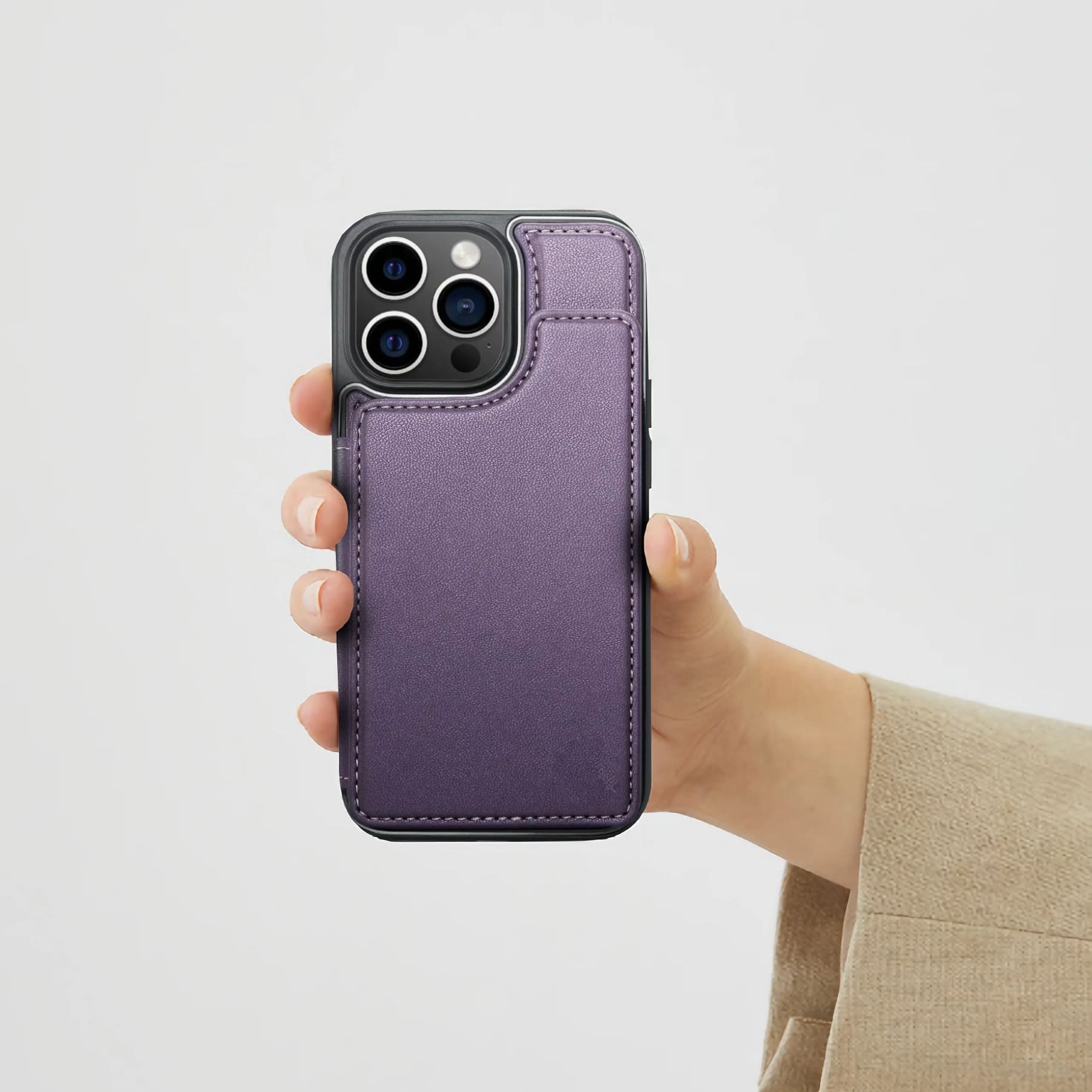 Protection iPhone anti-choc blocage RFID intégré - PURPLE EDITION